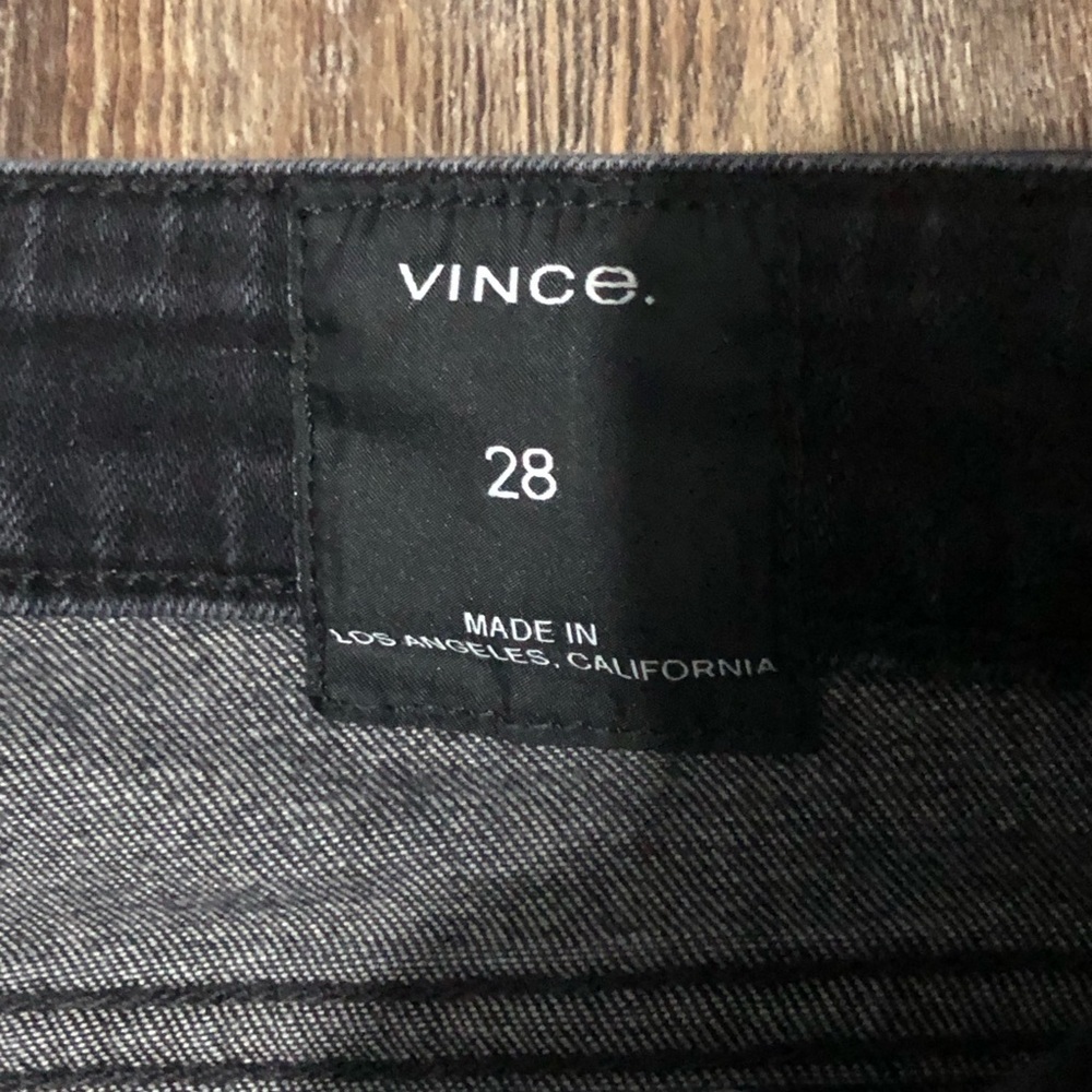 Vince Jeans Women's 28 Black 5 Pocket Mid Rise Skinny Designer Slim Fit Denim - Picture 2 of 6